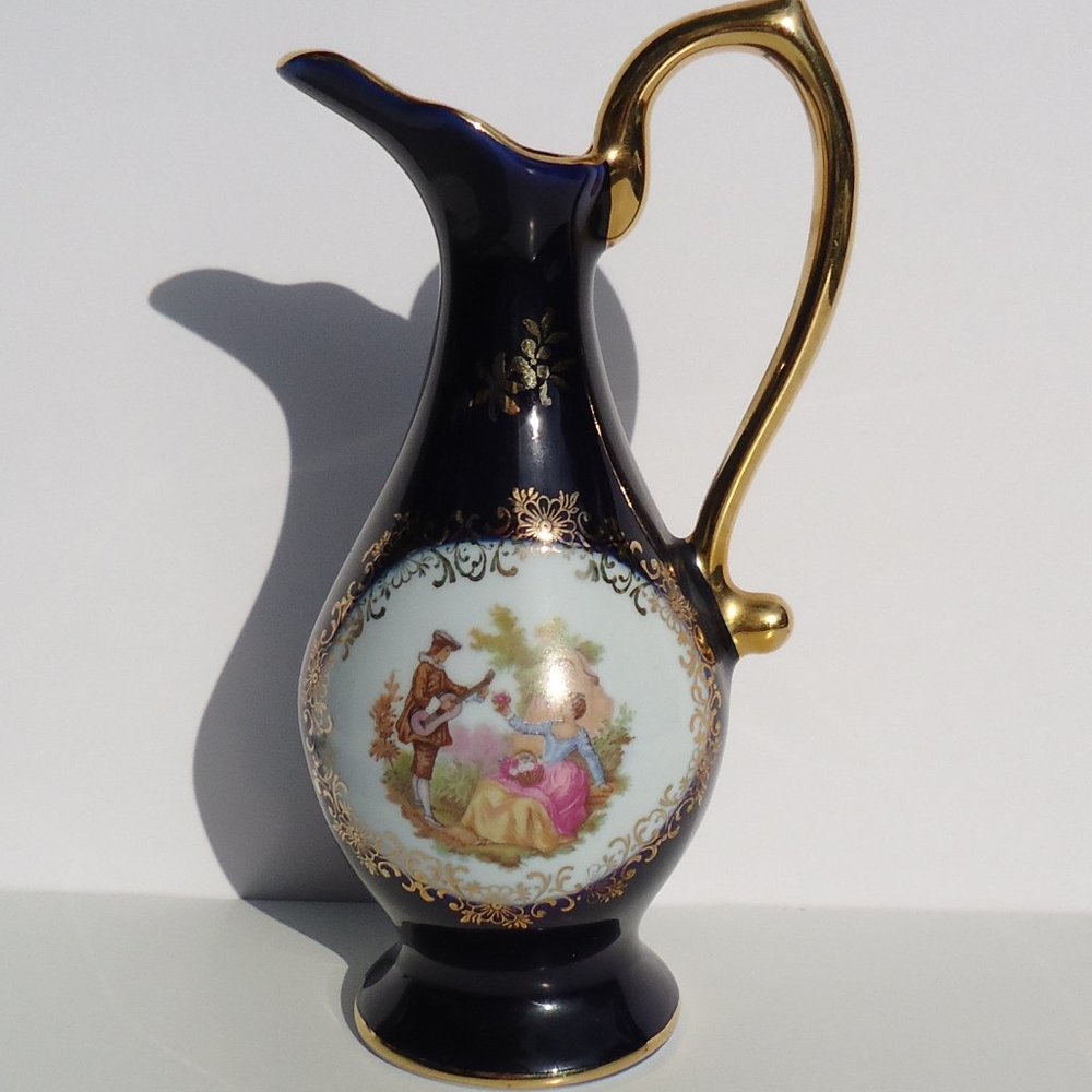 Limoges Castel France Porcelain Cobalt/Gold Pitch